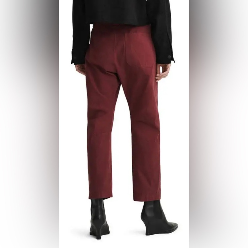 NWT // Rag & Bone // Leyton Workwear Cotton Pant, Sz 10, Color: Burgundy - Picture 2 of 5
